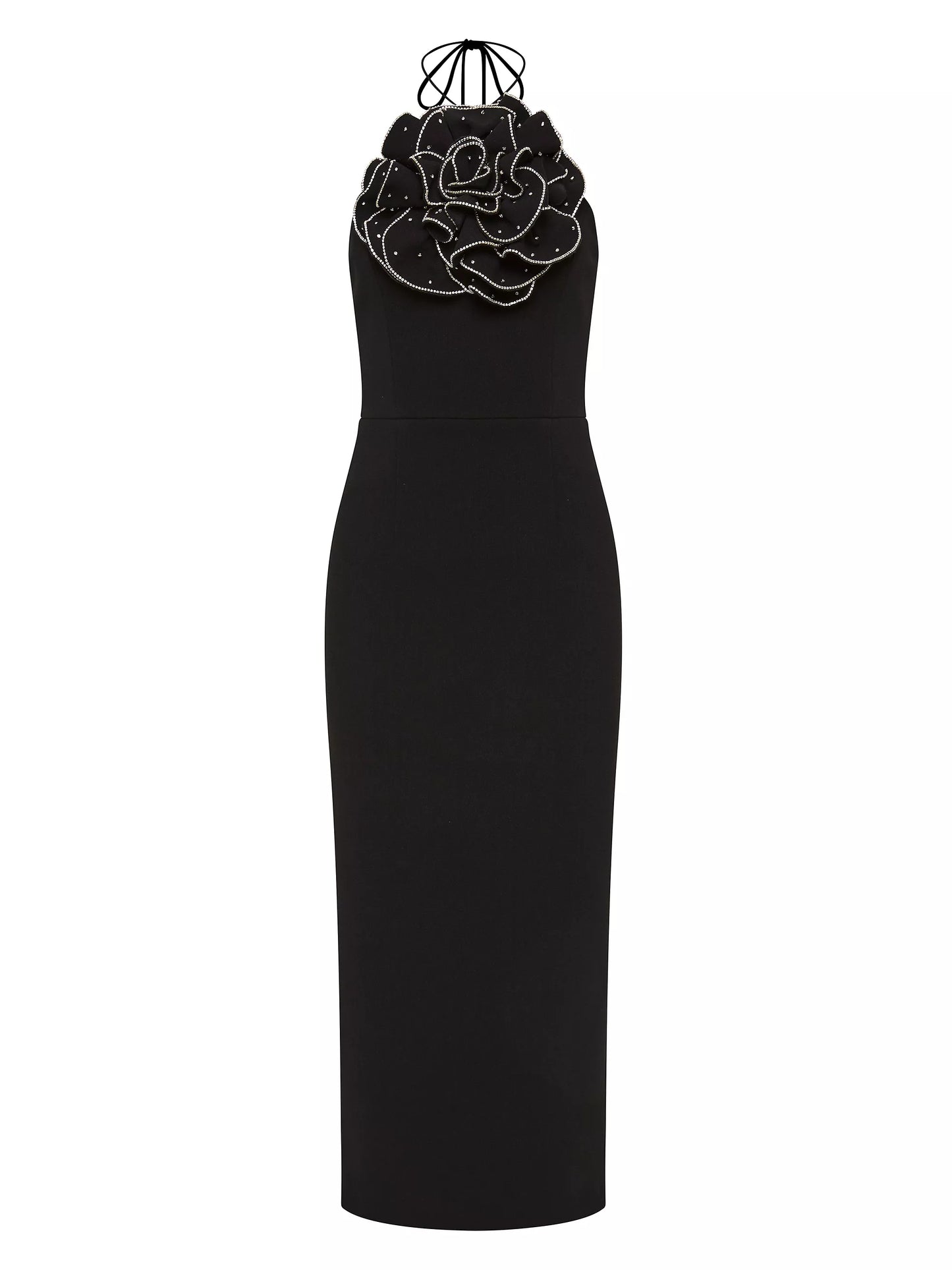 Rebecca Vallance - Eliana Halter Midi Dress - Black