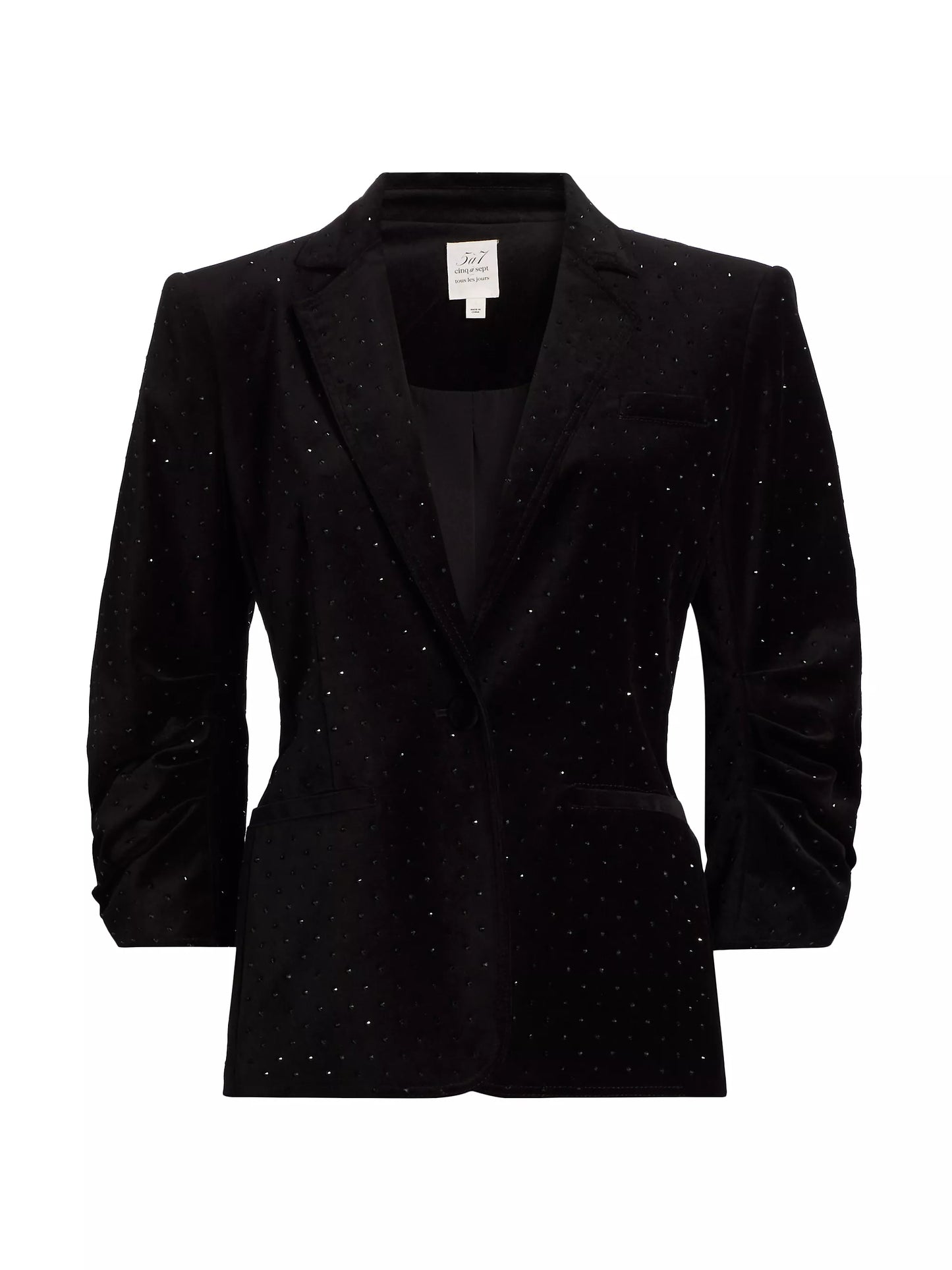 Cinq a Sept-Ditsy Velvetine Khloe Blazer-Black