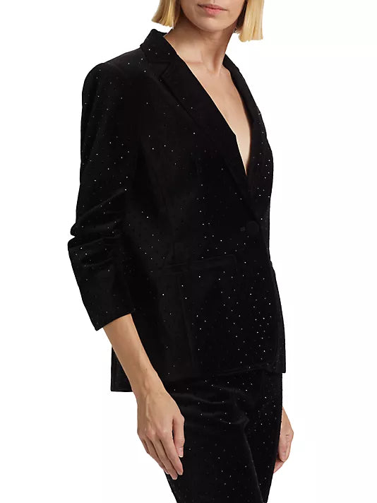 Cinq a Sept-Ditsy Velvetine Khloe Blazer-Black