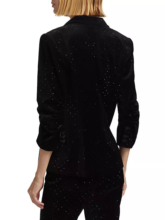 Cinq a Sept-Ditsy Velvetine Khloe Blazer-Black