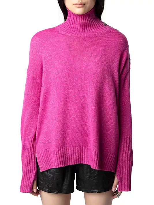 Zadig & Voltaire-Alma Jewelled Cashmere Sweater in Clematis