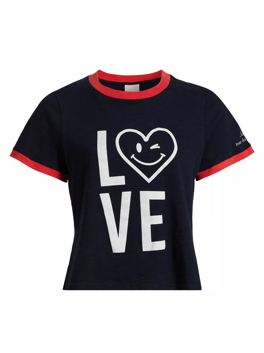 Cinq a Sept-Love Heart Smiley Ringer Tee