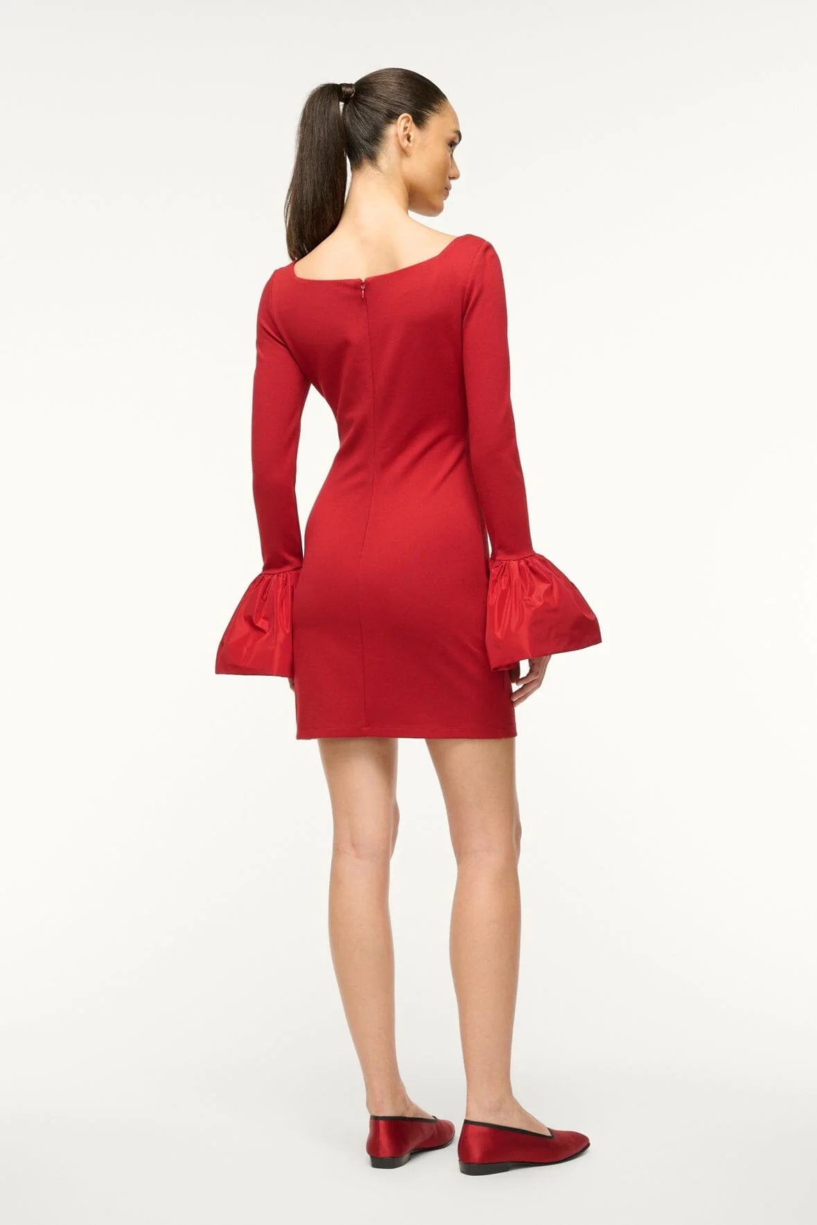 STAUD HAWTHORNE MINI DRESS ROUGE