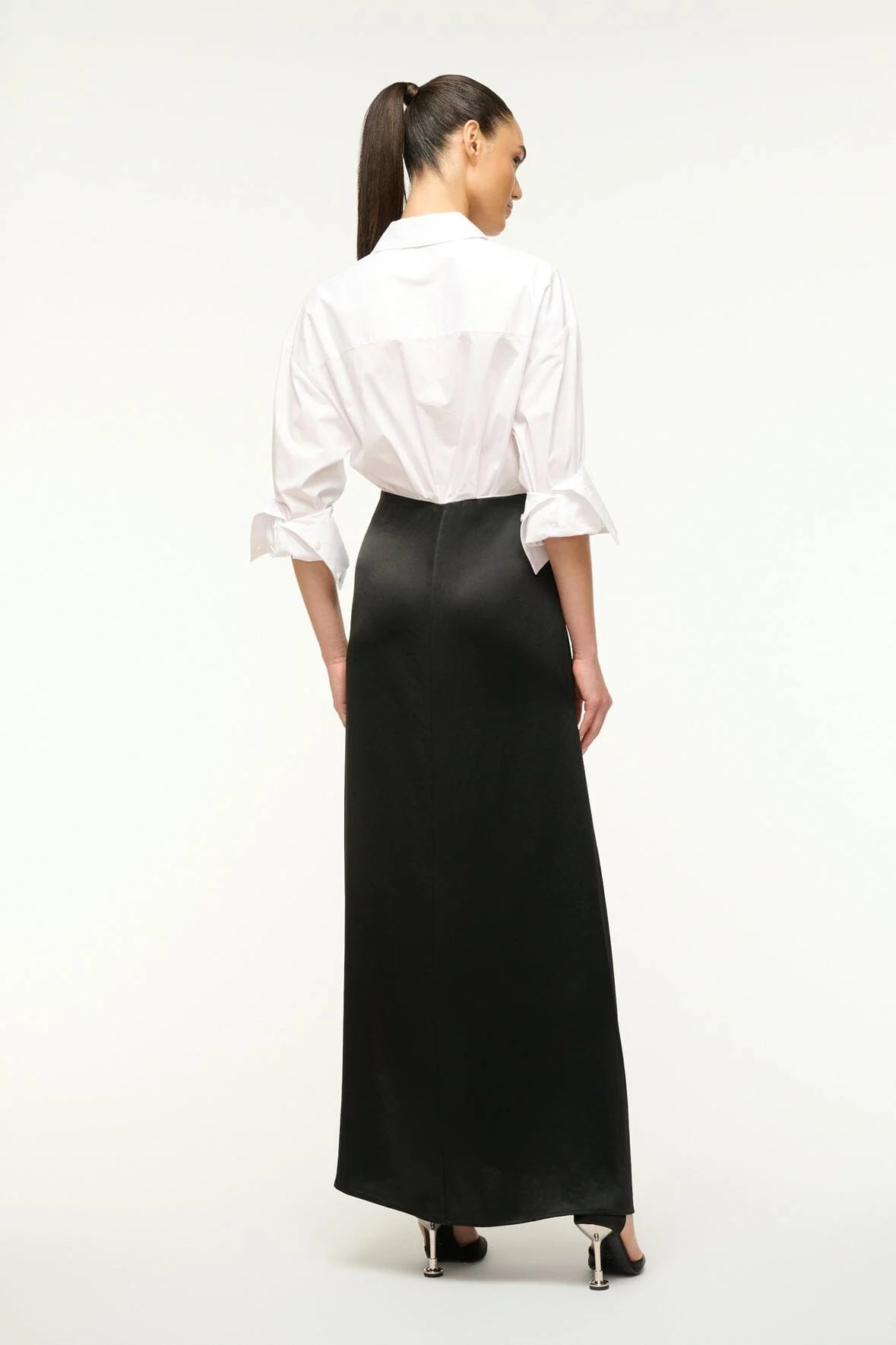 STAUD NILE DRESS BLACK AND WHITE MAXI DRESS