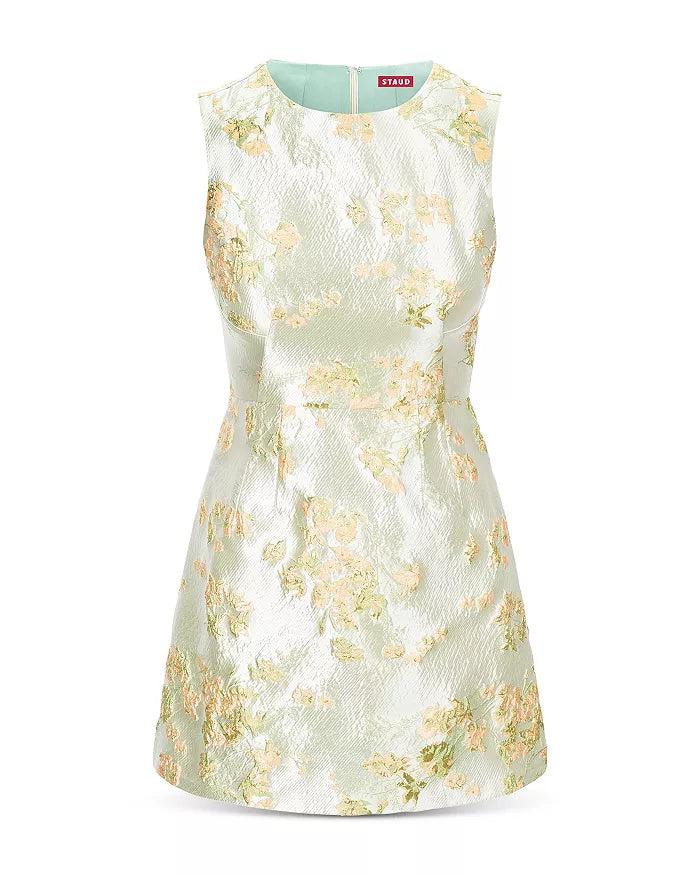 STAUD GARDEN MINI DRESS METALLIC BLOOM