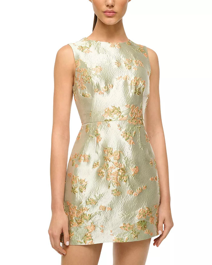 STAUD GARDEN MINI DRESS METALLIC BLOOM