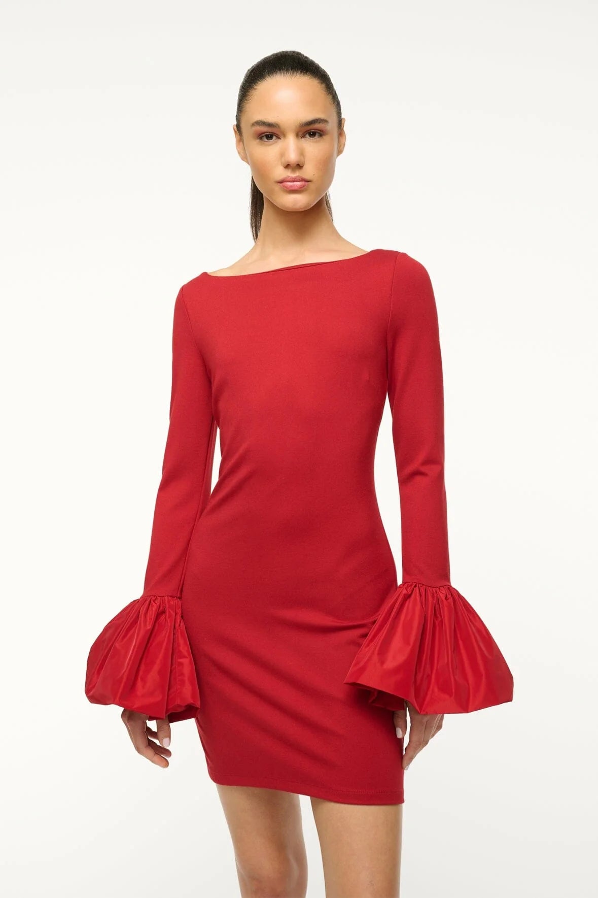 STAUD HAWTHORNE MINI DRESS ROUGE