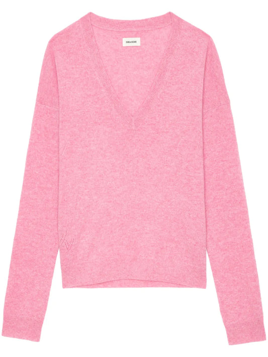 Zadig & Voltaire Vivi Patch Cashmere Sweater in Phlox