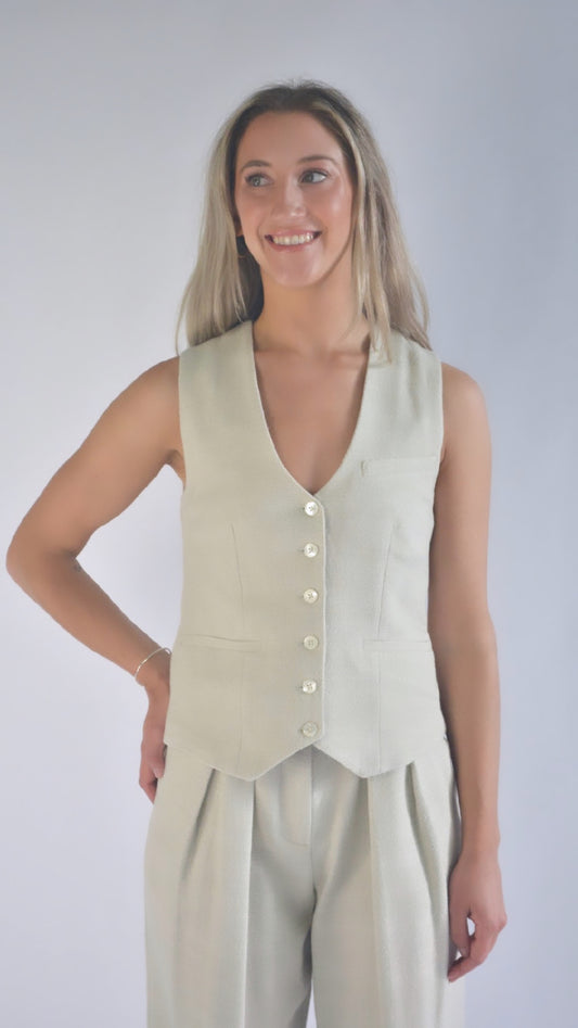 Staud- Brett Vest in Oat Milk