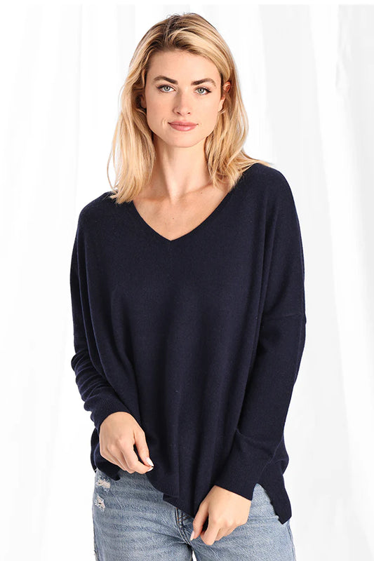 Minnie Rose - Cashmere Boyfriend V Neck