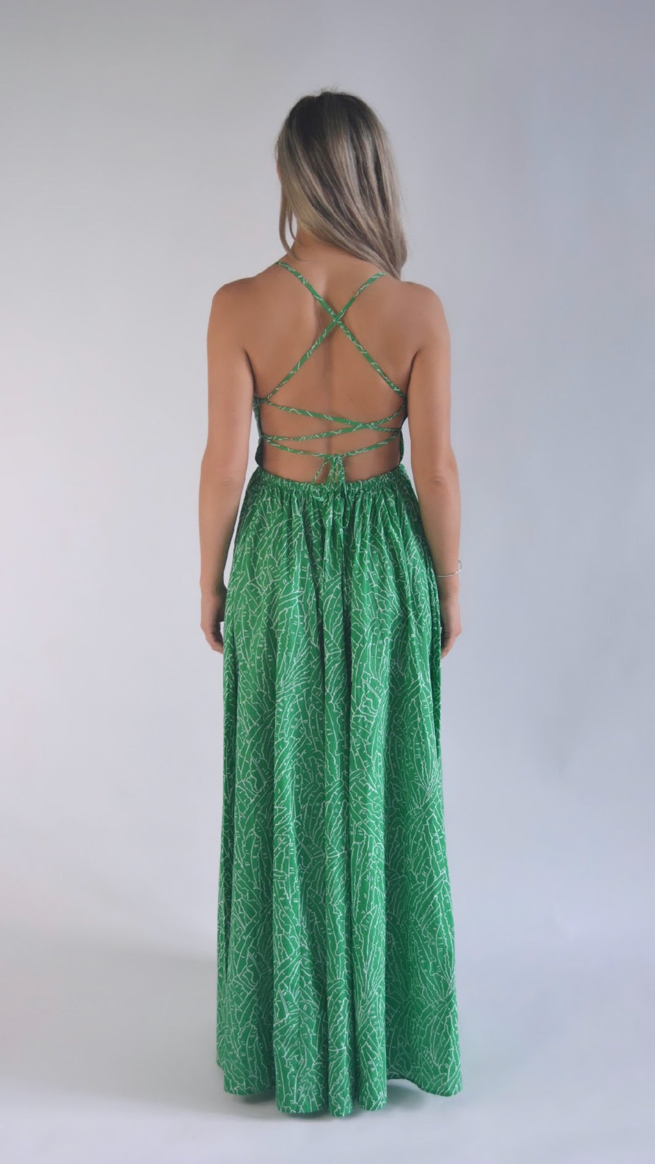 Staud- Courtney Dress- Green Palm