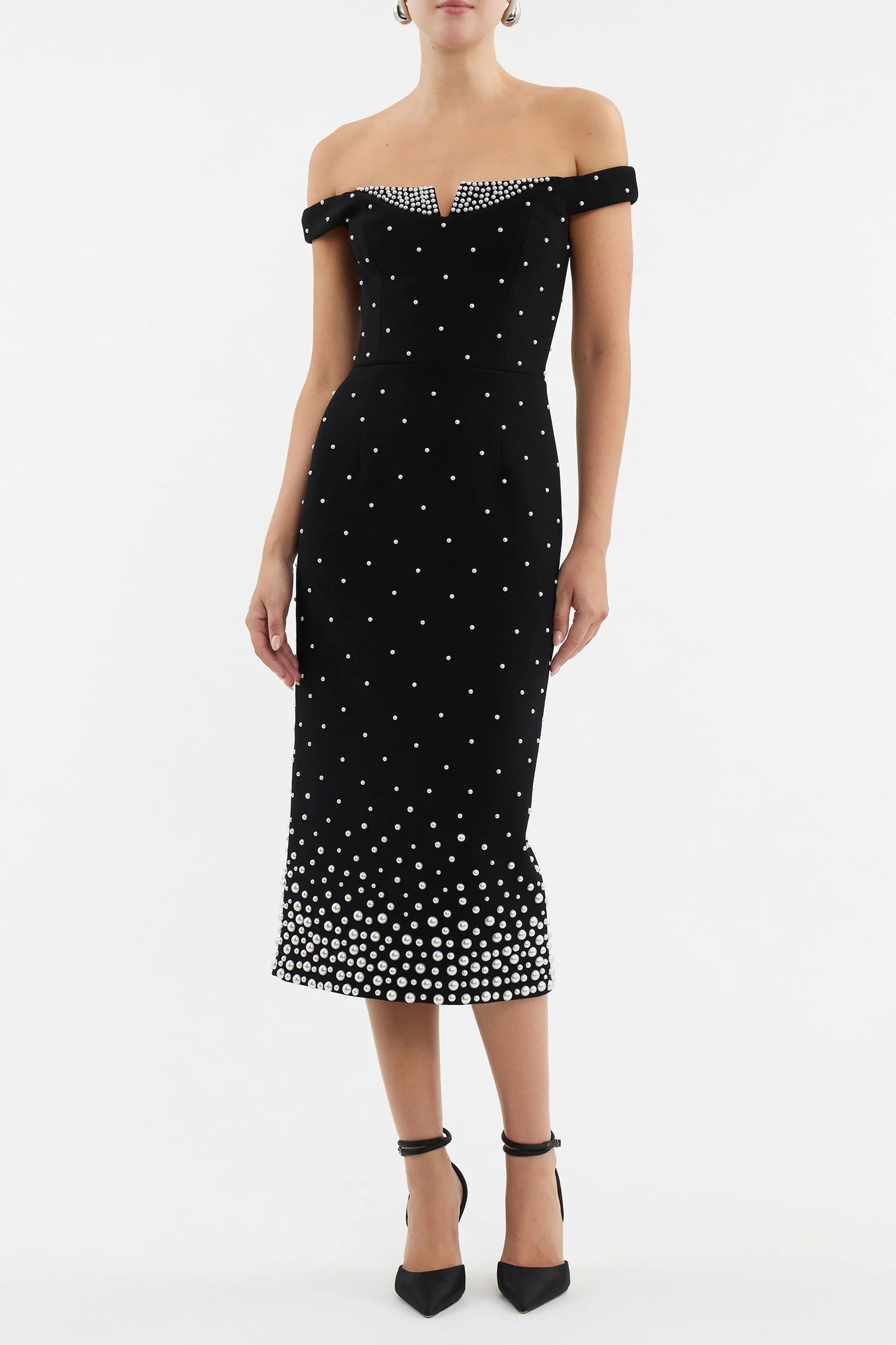 Rebecca Vallance-Anelise Midi Dress-Black