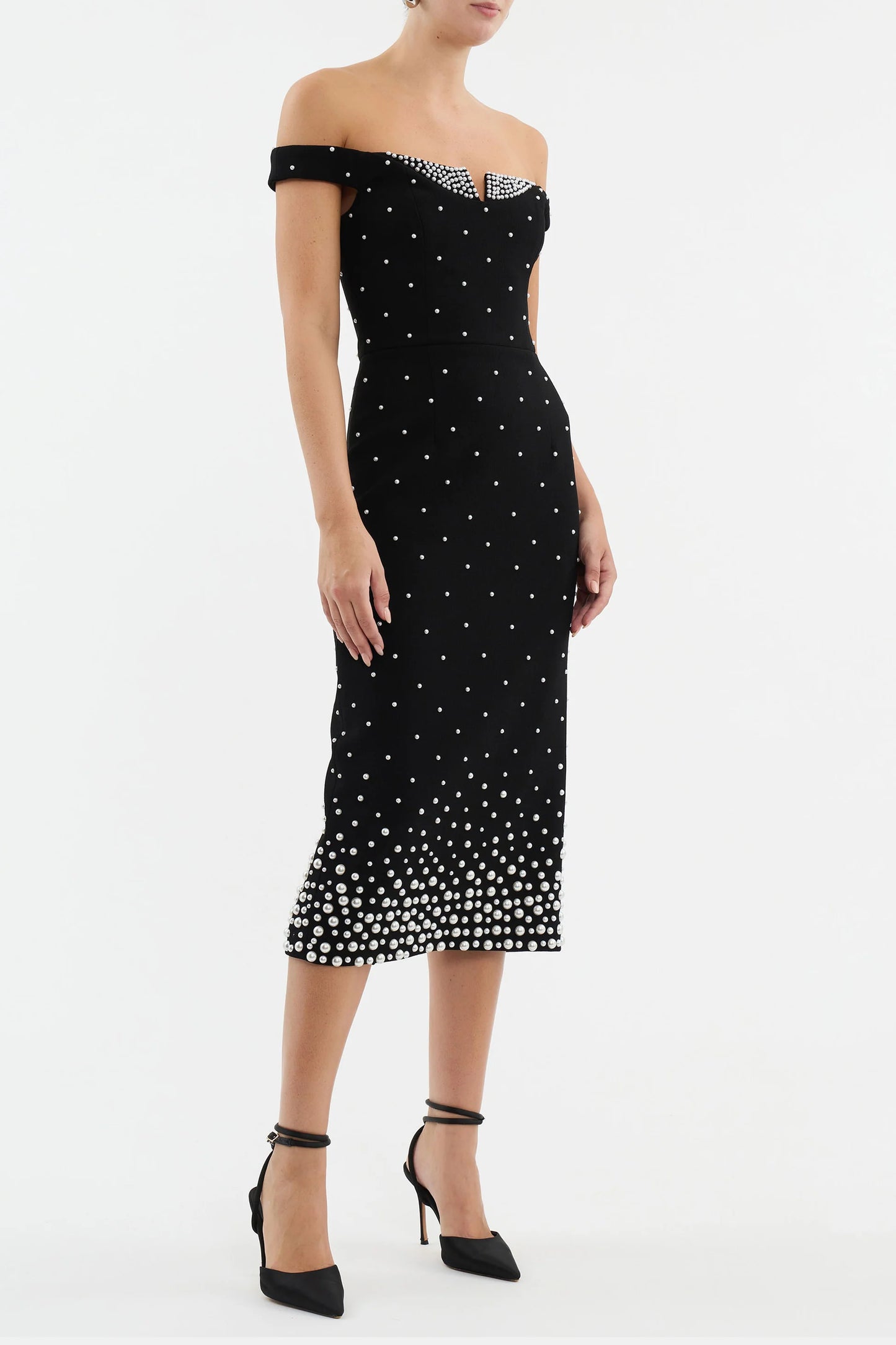 Rebecca Vallance-Anelise Midi Dress-Black