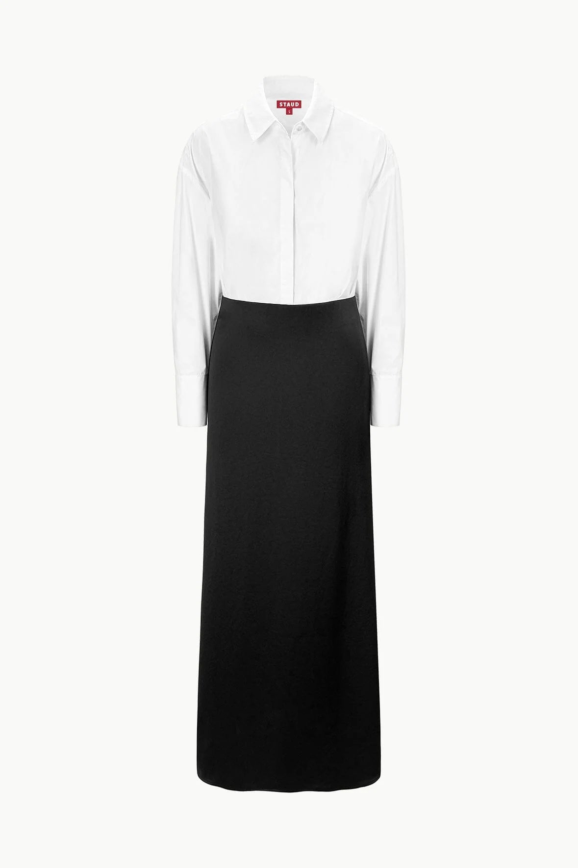 STAUD NILE DRESS BLACK AND WHITE MAXI DRESS