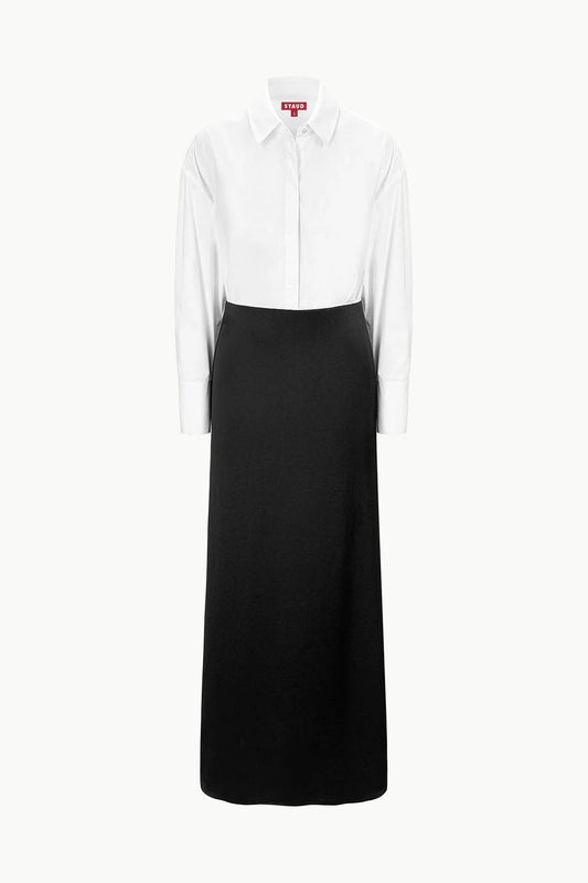 STAUD NILE DRESS BLACK AND WHITE MAXI DRESS