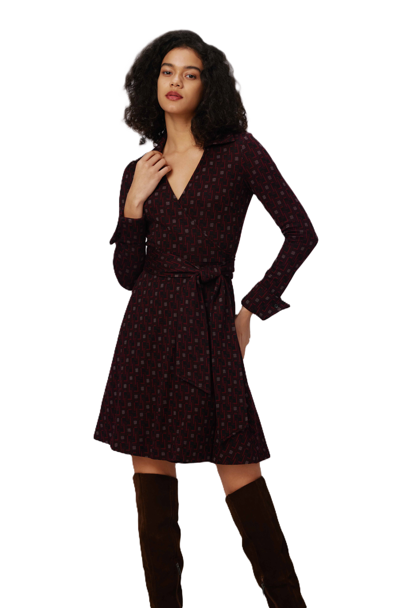 Diane Von Furstenberg - Sofia Dress - Vinyl Links Plum