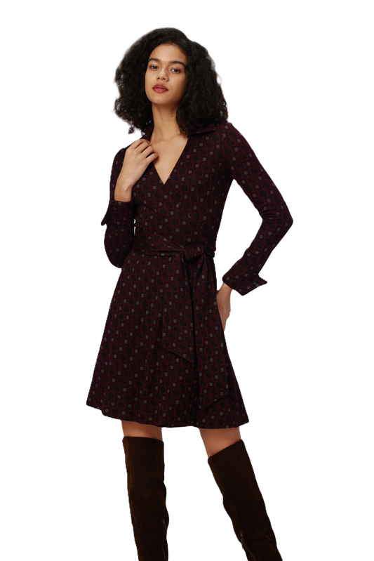 Diane Von Furstenberg - Sofia Dress - Vinyl Links Plum