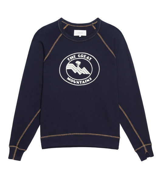The Great - College Sweater shirt w/ Mountain Resort Graphic