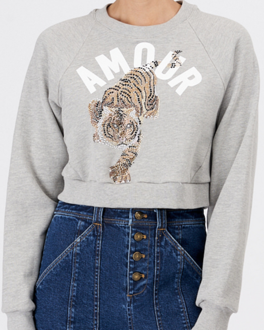 Cinq a Sept-TIger Cropped Jennifer Pullover