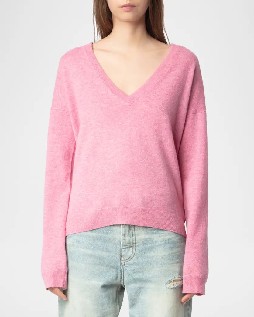 Zadig & Voltaire Vivi Patch Cashmere Sweater in Phlox