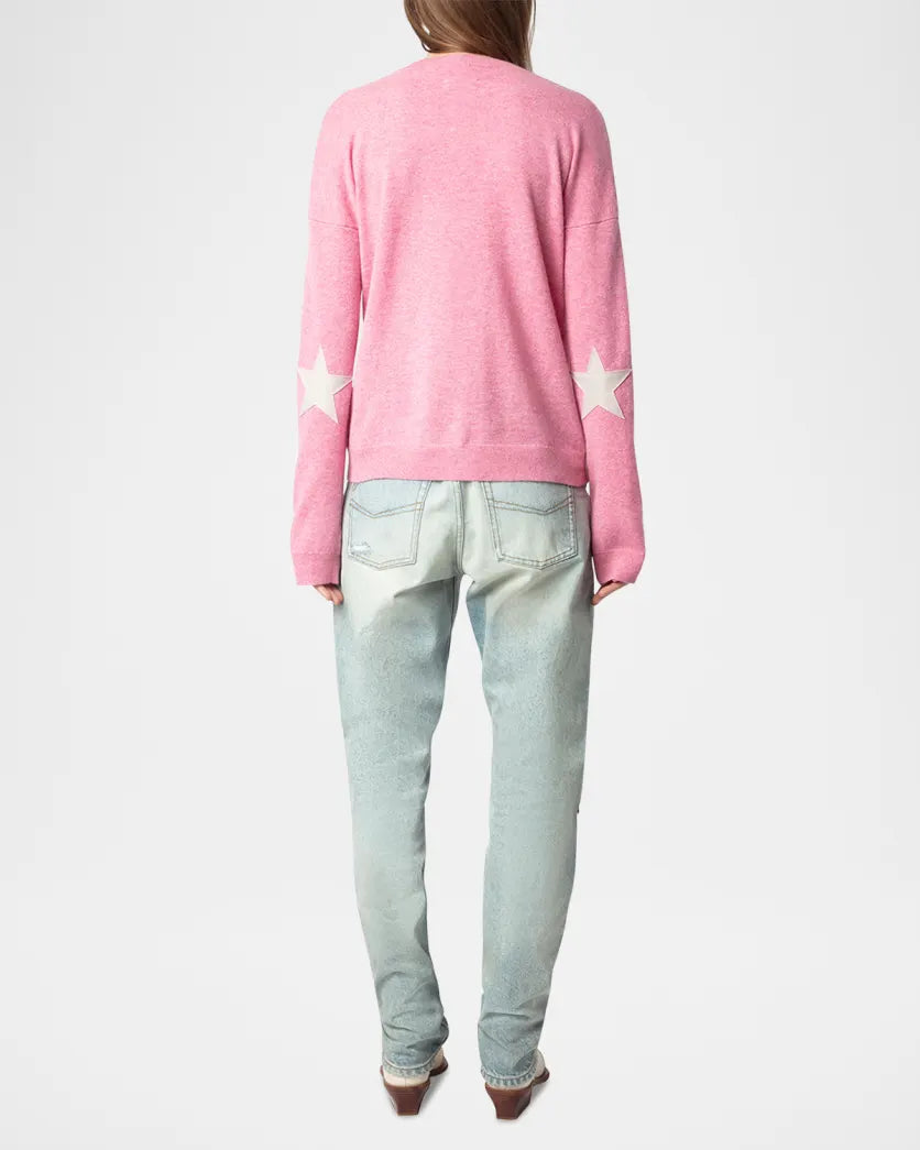 Zadig & Voltaire Vivi Patch Cashmere Sweater in Phlox