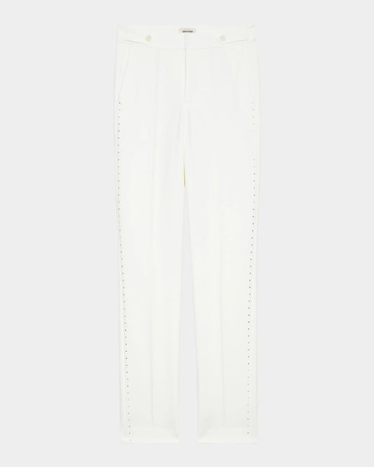 Z&V-Panny Strass Dots Pant-White