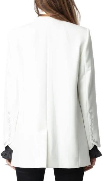 Z&V-Viva Strass Line Blazer-White