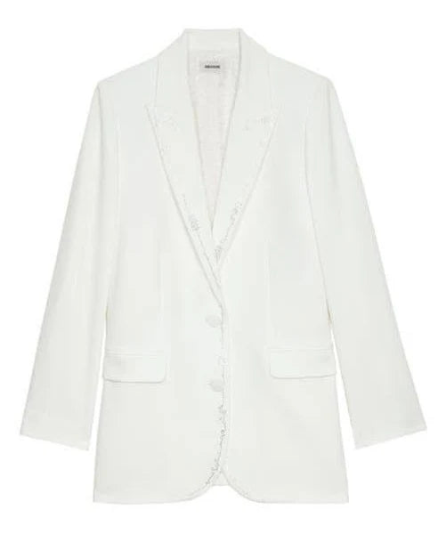 Z&V-Viva Strass Line Blazer-White