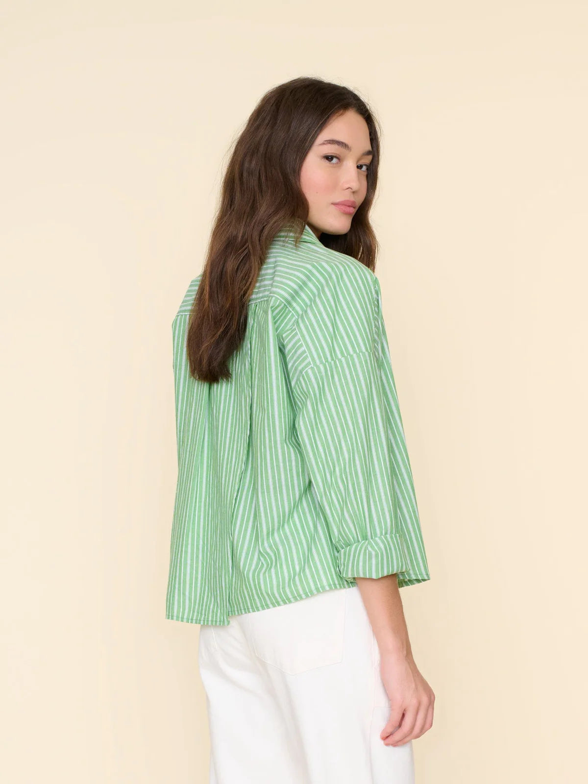 Xirena - Riley Shirt Matcha Stripe